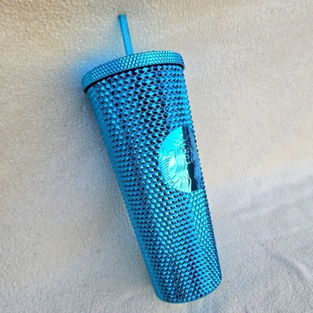 Starbucks Blue Chrome Studded Tumbler 24oz